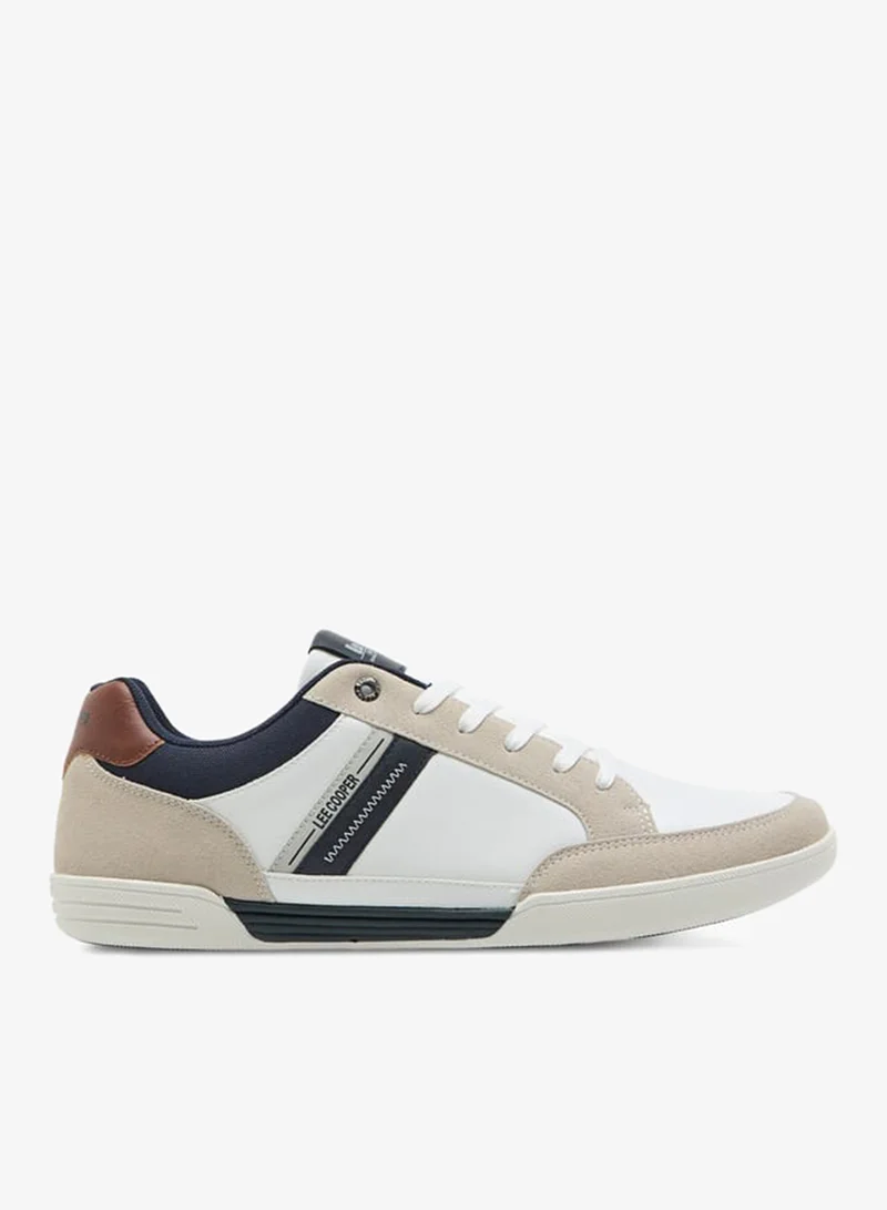 Men's Panelled Sneakers with Lace-Up Closure