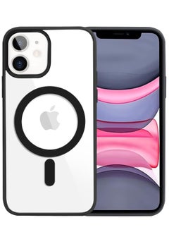 ten.tech Transparent magnetic protection case compatible with MagSafe for iPhone 11 English mobile phone, anti-shocks and scratches (black) Silicone back cover by TenTech  - Image 1