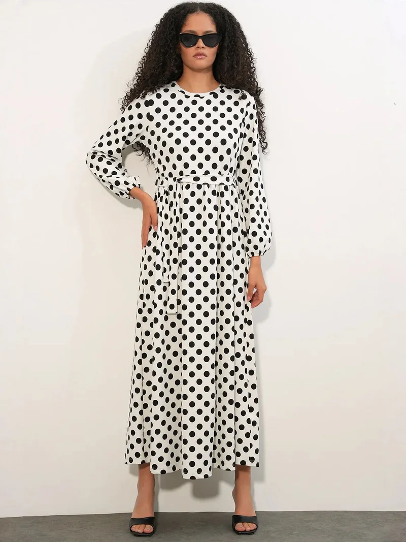BDART Floral Maxi Knit Dress With Bow Detail