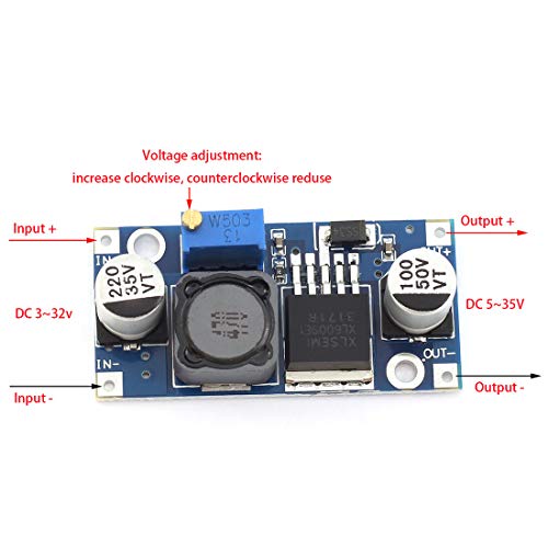 DZS Elec 6pcs XL6009 DC-DC Booster Converter Module 3V-32V to 5V-35V 4A Adjustable Step-up Voltage Regulator 5V 9V 12V 24V Power Supply Module - Image 3