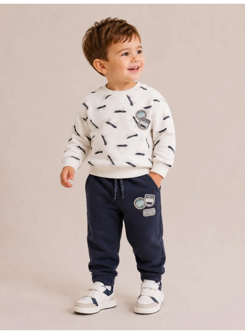 Dirkje Boys 2pc Set – Skateboard All-Over Print Sweatshirt & Jogger Pants