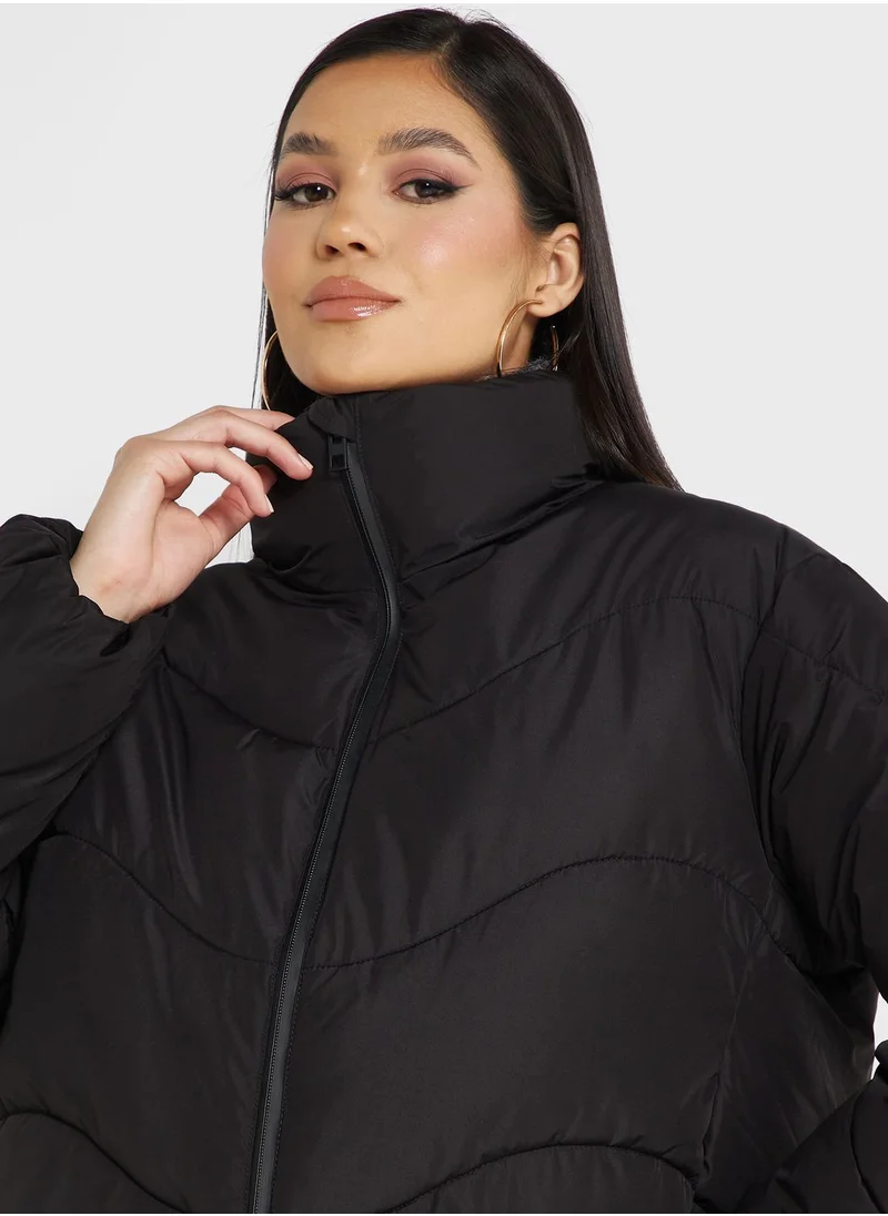 VERO MODA Zip Through Puffer Jacket