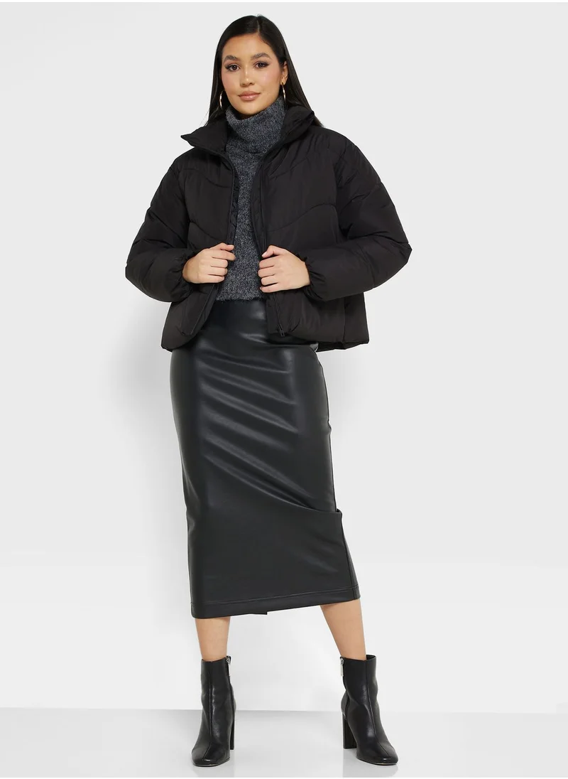 VERO MODA Zip Through Puffer Jacket