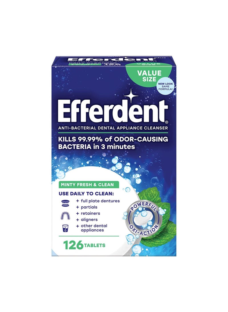 Efferdent - Denture cleaning tablets for dental appliances 126 Count - Image 1