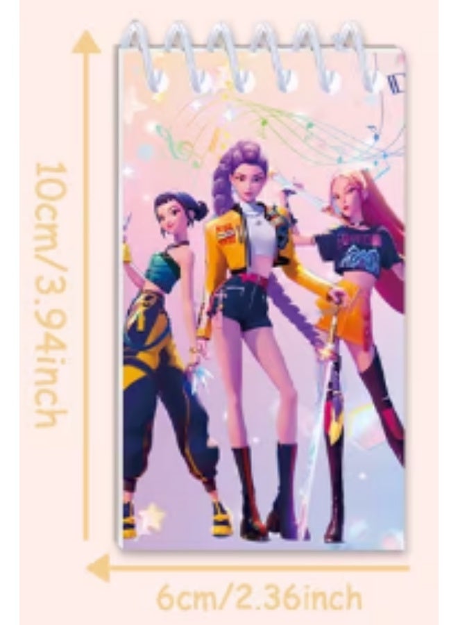 KPOP Sticker Bundle Set MIRA RUMI ZOEY – 500 PCS Sticker Roll (1 Roll) + 100 PCS Movie Hunter Stickers + Pencil Case + 4 PCS Spiral Notebooks | Cute KPOP Stationery Gift Set for Students, Teens & Fans - Image 3