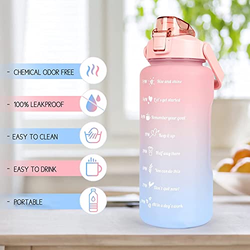 XXSSIER Sipper Water Bottle 2 Liter with Motivational Time Marker Non-Toxic Water Bottle for Office, Water Bottle for Gym (Pink), Plastic, Pack of 1 - Image 3