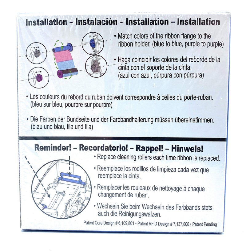 Zebra Technologies شريط الألوان الحقيقي YMCK من زيبرا تكنولوجيز 800012-480، متوافق مع سلسلة ZXP 8، 500 ملصق لكل لفة - Image 3