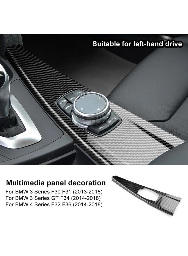 KUNGKIC Multimedia Panel Center Gear Shift ABS Carbon Fiber Texture Sticker for BMW 3 4 Series 3GT F34 F30 F31 F32 F36 320i LHD - Image 1