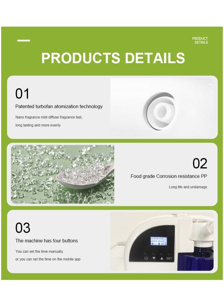 Generic - Smart Scent Air Machine for Home, 500ML HVAC Waterless Essential Oil Diffuser with Cold Air Technology, Bluetooth Hotel Collection Diffuser for Large Room, Hotel, Spa, Office - Image 1