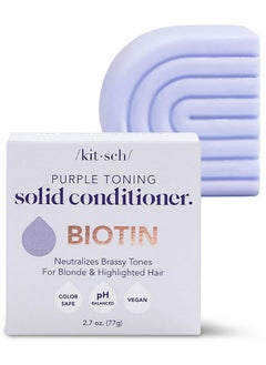 Kitsch Kitsch Purple Conditioner Bar for Treated & Grey Hair, 2.7oz - Made in US, Toning Purple Bar Conditioner for Blonde, Grey & White Hair, Removes Brass & Yellow Undertones, Paraben Free  - Image 1
