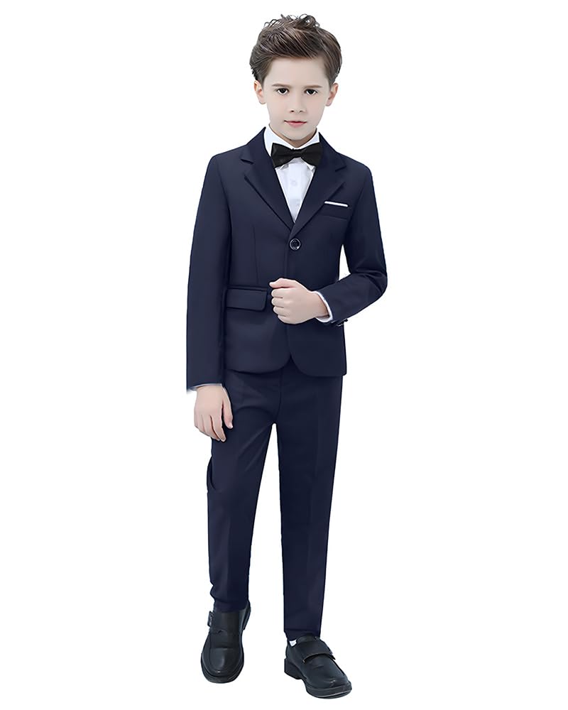 Yavakoor Suits for Boy Formal Tuxedo Slim Fit Outfit Navy Blue Wedding Dress Set for Boys Size 12 - Image 2