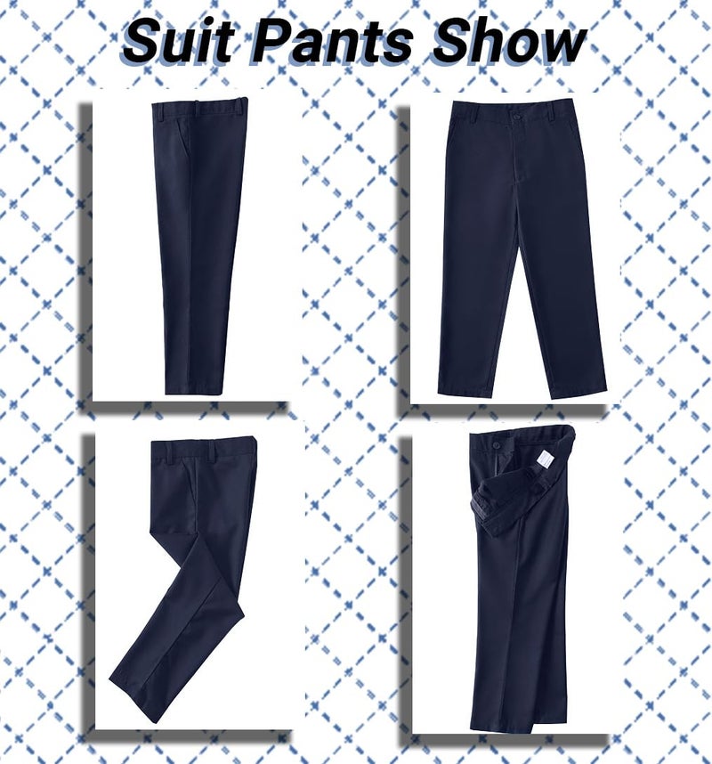 Yavakoor Suits for Boy Formal Tuxedo Slim Fit Outfit Navy Blue Wedding Dress Set for Boys Size 12 - Image 5