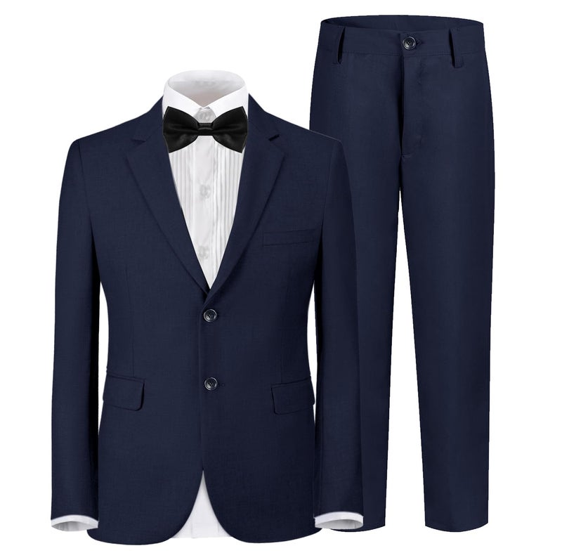 Yavakoor Suits for Boy Formal Tuxedo Slim Fit Outfit Navy Blue Wedding Dress Set for Boys Size 12 - Image 1