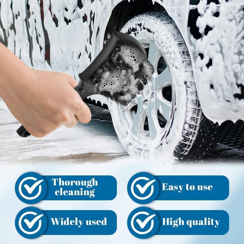 SWAMINE Carpet Cleaning Brush, Car Cleaning Brush, Tire Brush Wheel Cleaner, Universal Soft Bristle Wash Short Handle Tire Cleaner Car Accessories for Car Interior Exterior and Home - Image 4