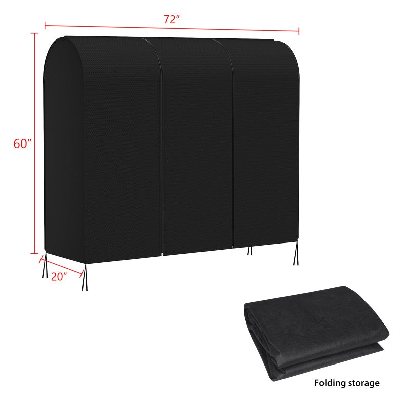 Zilink 72" Garment Rack Cover Dustproof Breathable Clothes Rack Cover Large Garment Bags Protector Cothing Rack with Cover with 2 Durable Zippers for Garment Rack, Black, (Rack Not Included) - Image 4