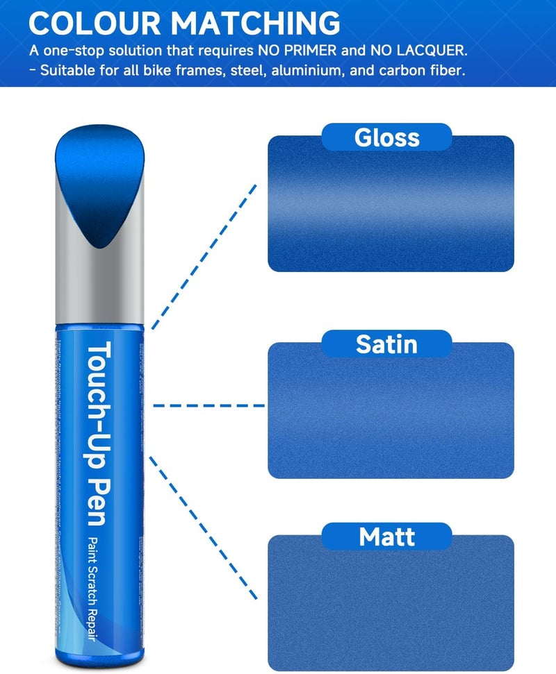 RSACET Sapphire Matte(#354CDE) Bike Touch Up Paint Compatible with Giant Exact Match Bike Paint for Scratched or Chipped Bike Frames - Image 2