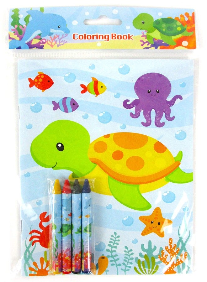 TINYMILLS Sea Turtles Animals Coloring Book Set with 12 Coloring Books and 48 Crayons Ocean Animals Birthday Party Supplies Favor Bag Filler Carnival Prizes Rewards - Image 2