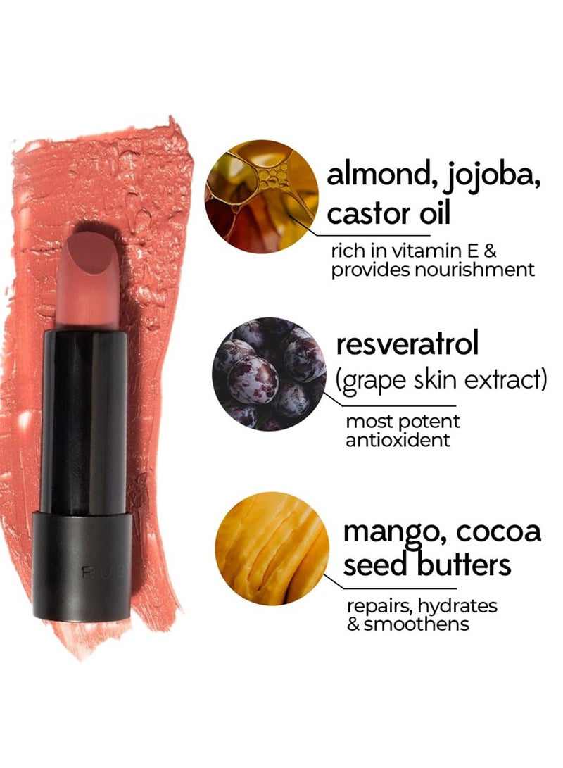 روبيز أورجانيك أحمر شفاه وردي الروبارب - شبه لامع - 3.7غم - Image 3