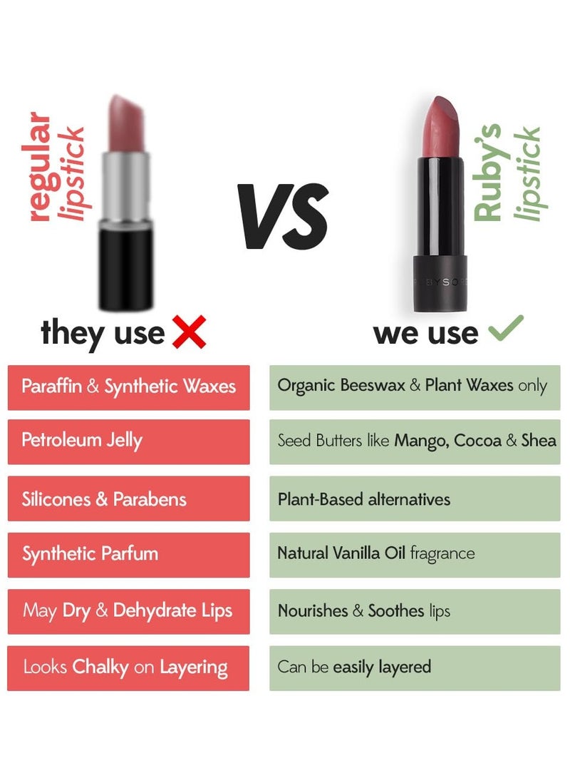 روبيز أورجانيك أحمر شفاه وردي الروبارب - شبه لامع - 3.7غم - Image 4