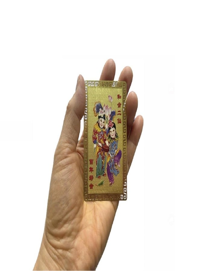 DMtse Chinese Feng Shui Two Gods of Fairies Amulet Card Good Luck Symbol Comes Good Love Relationships Harmony Work Fortune Prosperous Success - Image 3