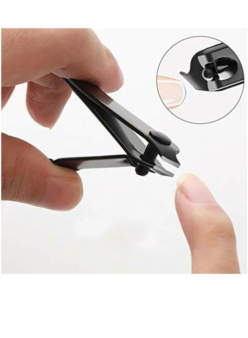 PAMEER 3 Pieces Black Stainless Steel Nail Clipper Nail Cutting Machine Professional Nail Trimmer High-Quality Toe Nail Clipper Tool  Thick Toenails, Ingrown Nail Clippers  Male And Female Nail Scissors  - Image 3