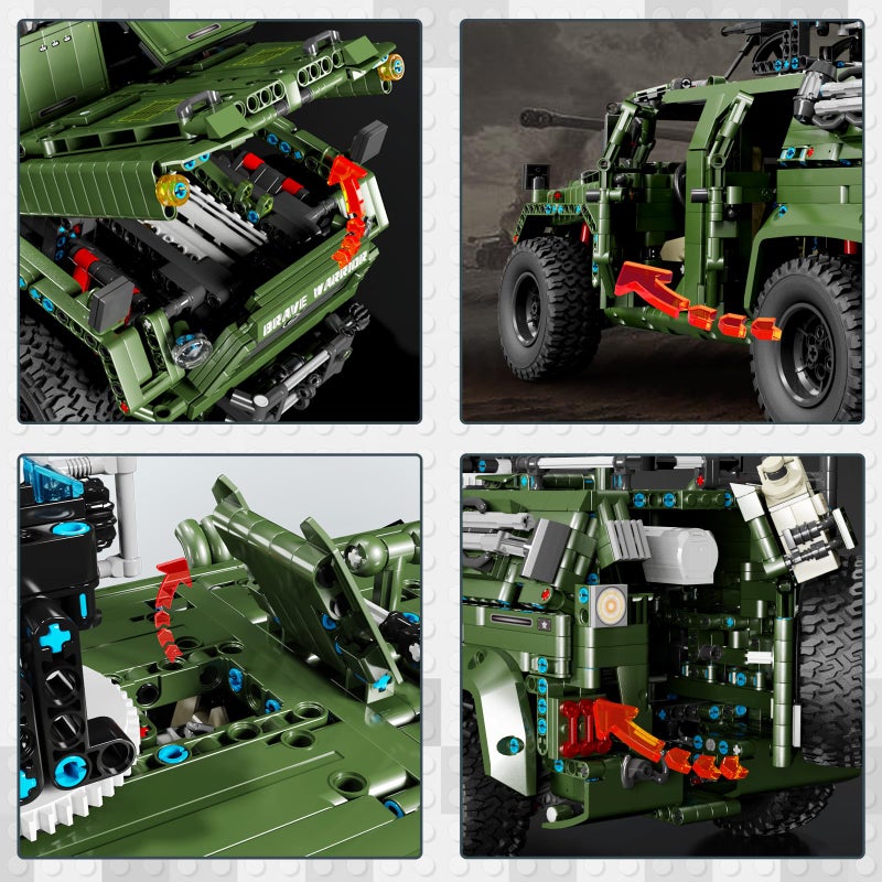 JMBricklayer Military Cars Building Sets 61508, Army Off-Road Vehicle Warrior Combat Model Truck, Collectible Model Car Kits to Build for Adults, Gifts for Men Boys (3,175 Pieces) - Image 4