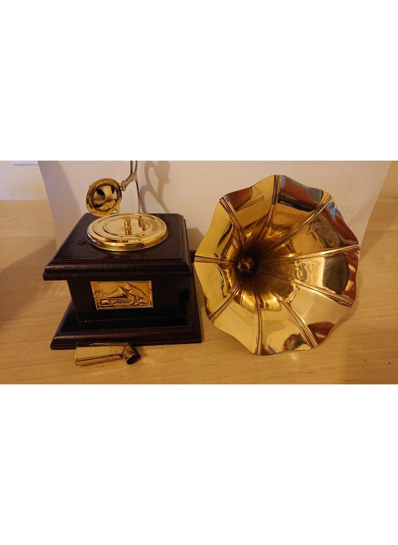Webelkart Webelkart Brass Vintage Gramophone Showpiece for Home and Living Room Home Decor, 17 cm, Gold, 1 Piece  - Image 4