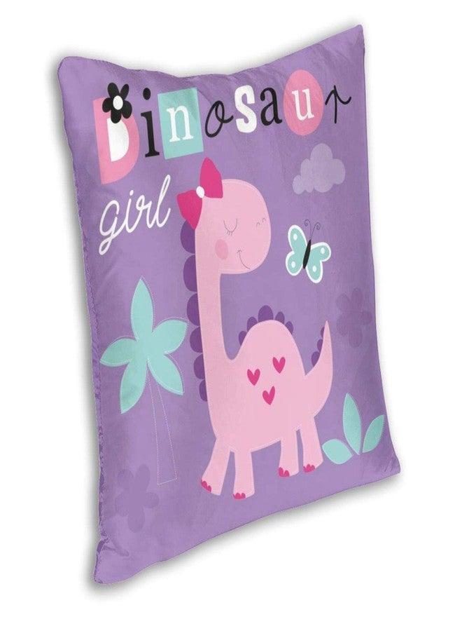 ZHIZHEND Cute Dinosaur Girl Decorative Throw Pillow Cushion Covers 18x18inchs for Kids,Pink Baby Cartoon Throw Pillow Cases for Couch Bedroom Car(Colorful Dino) - Image 2