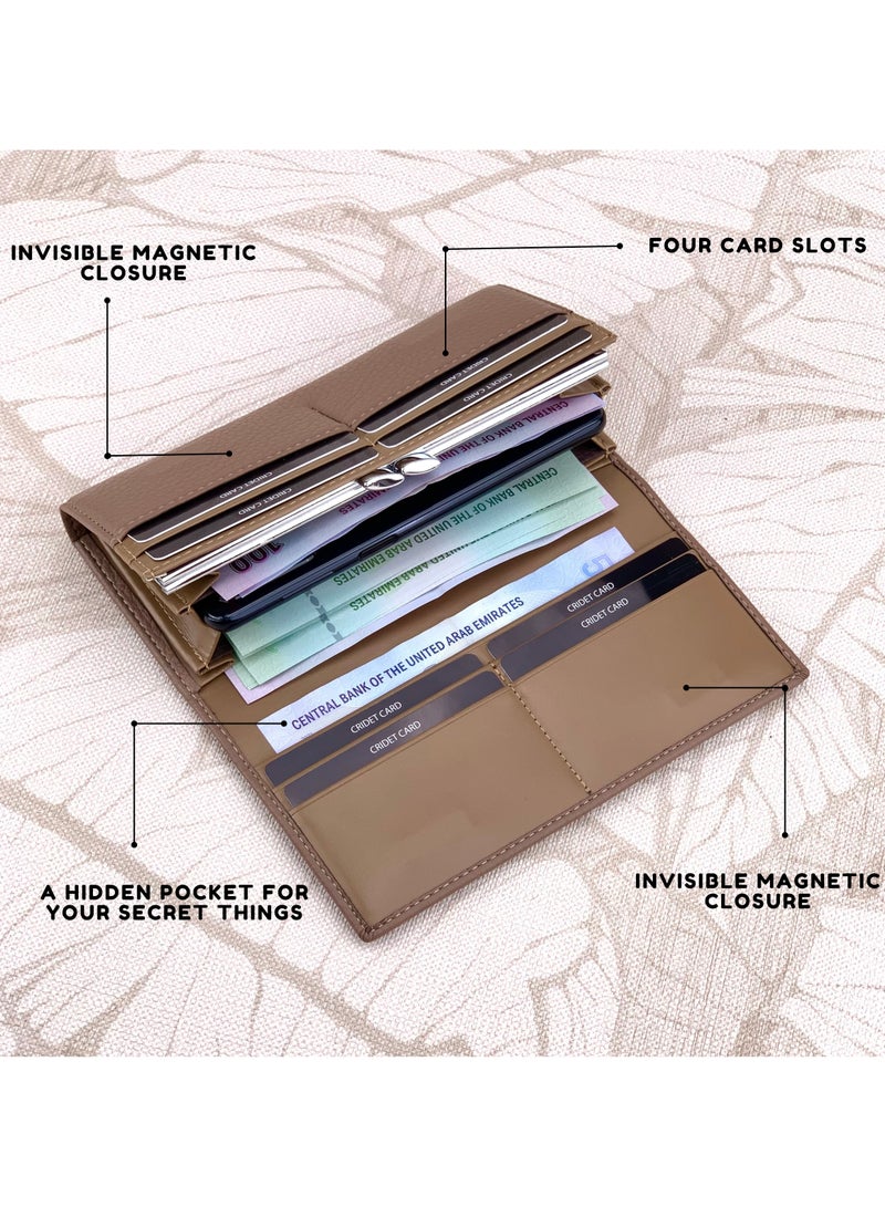 كلاسيك ميلانو - محفظة نسائية أنيقة من الجلد الصناعي مع حافظة بطاقات | محفظة عملات معدنية للنساء | محفظة نسائية نحيفة للاستخدام اليومي والسفر والهدايا - Image 3