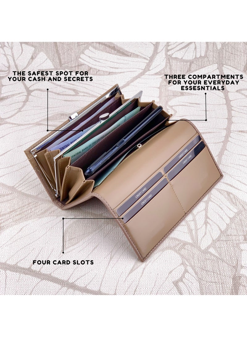 كلاسيك ميلانو - محفظة نسائية أنيقة من الجلد الصناعي مع حافظة بطاقات | محفظة عملات معدنية للنساء | محفظة نسائية نحيفة للاستخدام اليومي والسفر والهدايا - Image 2