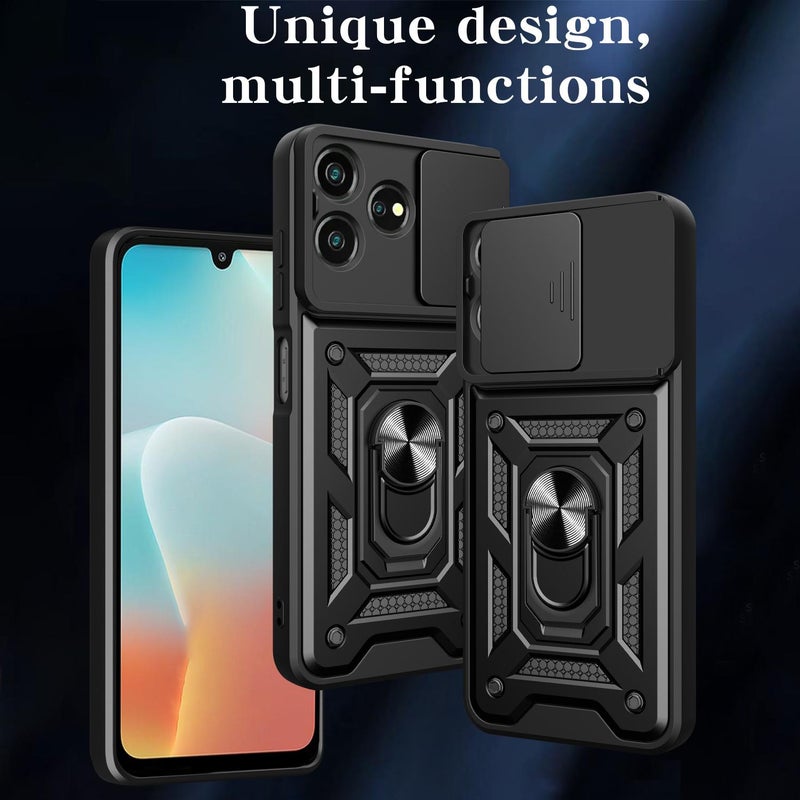 erorex For ZTE Axon 50 Lite 4G Sliding Camera Cover Design TPU+PC Phone Case(Black) - Image 2