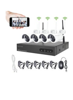 Bullet Camera Video Surveillance WiFi Aottom 8CH Video Surveillance WiFi Surveillance Cameras - 8ch NVR Kit + 4pcs 720P Camera, Night Vision, Motion Detection, E-mail Alarm, P2P, No HDD