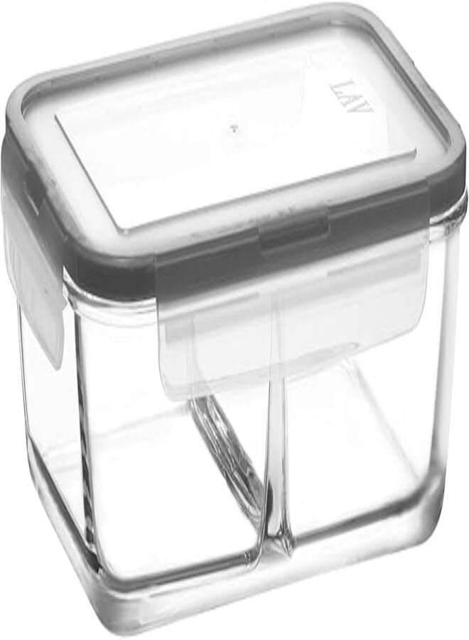 LAV fresco 299 CUBE Glass Storage Container with Airtight Gray cover 1700cc Elegant design, Trusted Brand, Attractive shape