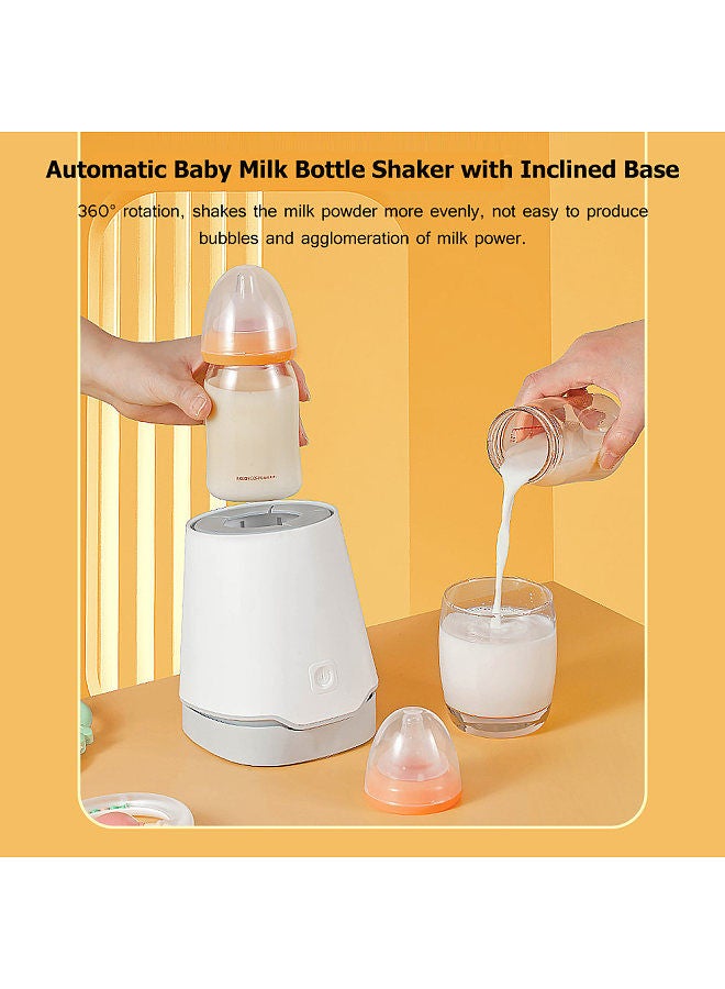 Automatic Baby Milk Bottle Shaker with Inclined Base Portable Electric Feeding Bottle Shake Machine Milk Powder Blender Mixer 3 Levels Timing(1min/ 2min/ 6min) Built-in Battery