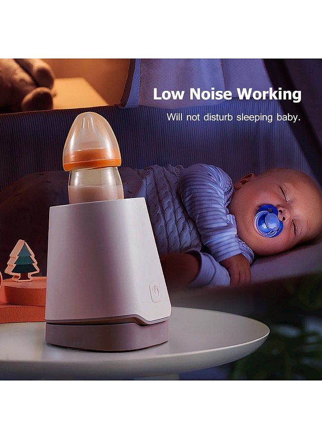 Automatic Baby Milk Bottle Shaker with Inclined Base Portable Electric Feeding Bottle Shake Machine Milk Powder Blender Mixer 3 Levels Timing(1min/ 2min/ 6min) Built-in Battery