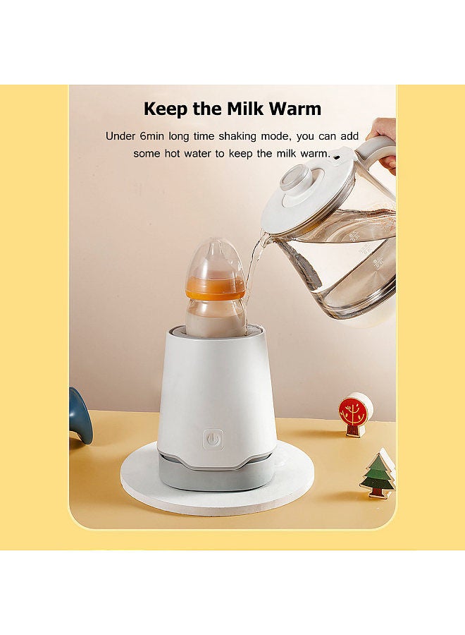 Automatic Baby Milk Bottle Shaker with Inclined Base Portable Electric Feeding Bottle Shake Machine Milk Powder Blender Mixer 3 Levels Timing(1min/ 2min/ 6min) Built-in Battery