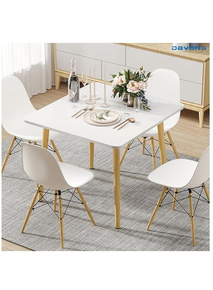 Generic Dining Table, Modern Coffee Table Lunch Table with Solid Wooden Legs, Simple Square Side Desk Kitchen Table for Small Space Like Home Living Room Kitchen Dining Room Lounging Cafeterias (Square, 80 * 80 * 73CM)  - Image 1