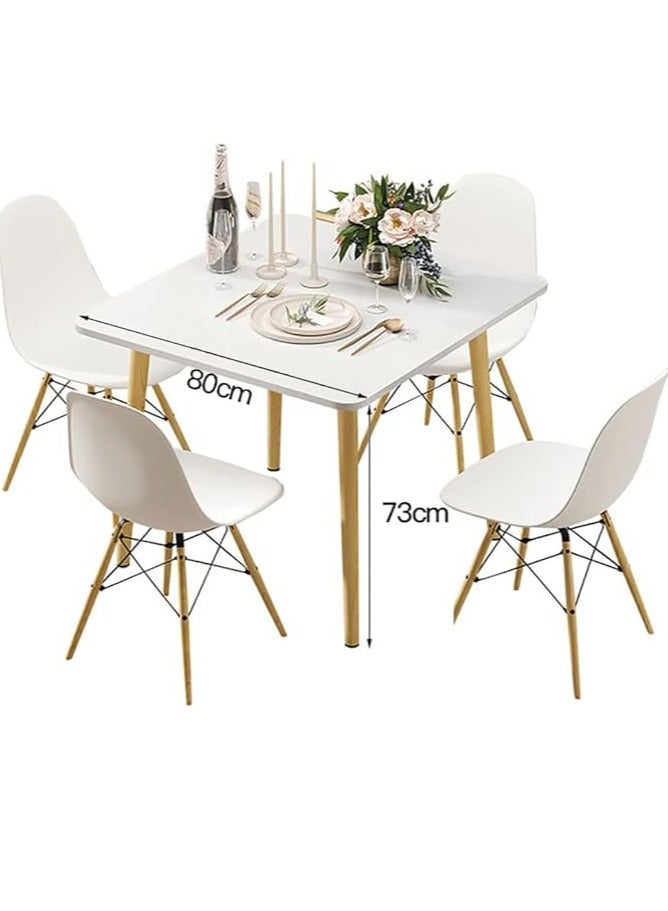 Generic Dining Table, Modern Coffee Table Lunch Table with Solid Wooden Legs, Simple Square Side Desk Kitchen Table for Small Space Like Home Living Room Kitchen Dining Room Lounging Cafeterias (Square, 80 * 80 * 73CM)  - Image 3