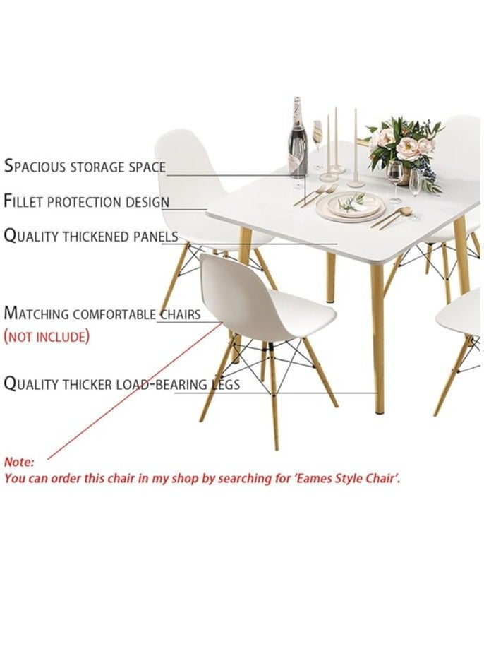Dining Table, Modern Coffee Table Lunch Table with Solid Wooden Legs, Simple Square Side Desk Kitchen Table for Small Space Like Home Living Room Kitchen Dining Room Lounging Cafeterias (Square, 80 * 80 * 73CM) - Image 3