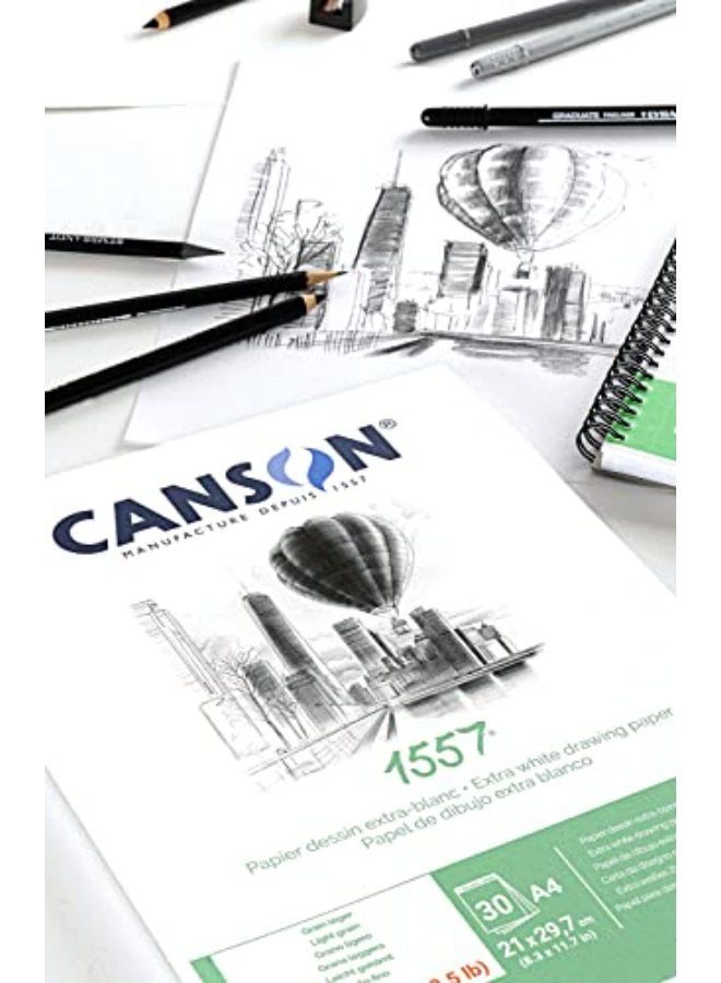 CANSON كانسون 1557 - دفتر A3 يتضمن 50 ورقة من ورق الرسم الأبيض بوزن 120 جرام لكل متر مربع - Image 4
