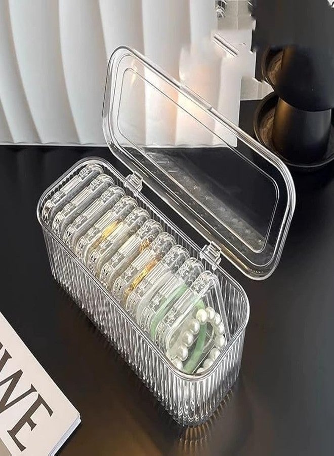 NETZILLA صندوق مجوهرات أكريليك من NETZILLA مع 12 علبة تخزين صغيرة | صندوق تخزين مجوهرات شفاف مقاوم للأكسدة، محمول، مناسب للأقراط والخواتم والأساور والقلائد والساعات للنساء والفتيات [عبوة من قطعة واحدة] - Image 1