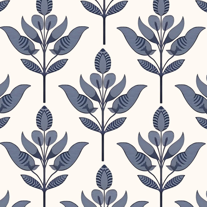 BOKEBEVE Leaves Contact Paper Floral Wallpaper Stick and Peel Boho Damask Wall Paper for Liner Drawer Cabinet Backsplash Renter Friendly Waterproof 17.5 x 118In - Image 1