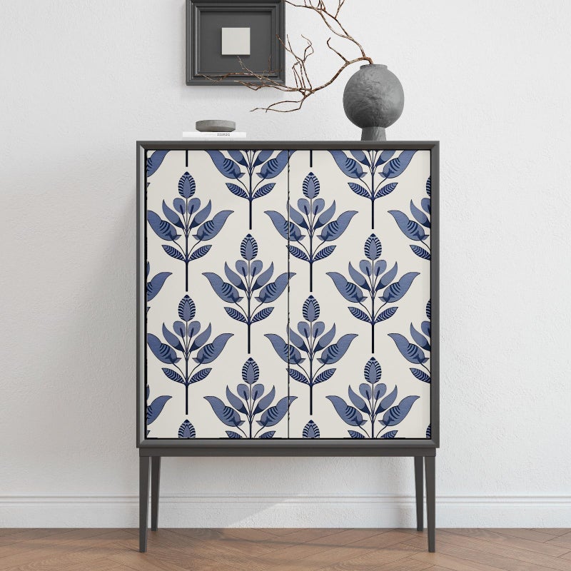 BOKEBEVE Leaves Contact Paper Floral Wallpaper Stick and Peel Boho Damask Wall Paper for Liner Drawer Cabinet Backsplash Renter Friendly Waterproof 17.5 x 118In - Image 2