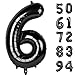 IWERP Black 40 Inch Number Balloon 6th Birthday Decorations for Girl and Boy Unisex Reusable SelfSealing Gold Accents Party Supplies 1 Piece - Image 2