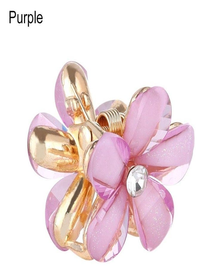 ANNACREATIONS ANNA CREATIONS 3 Pcs Korean Style Mini Hair Claw Clip Mini Clutcher Hair Accessories set For Women and Girls (Purple) - Image 3