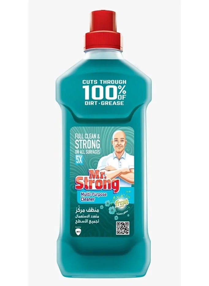 Mr. Strong 5X Multi-Purpose Cleaner 750ml- Cuts 100% Dirt & Grease - Fresh Scent (Aqua)