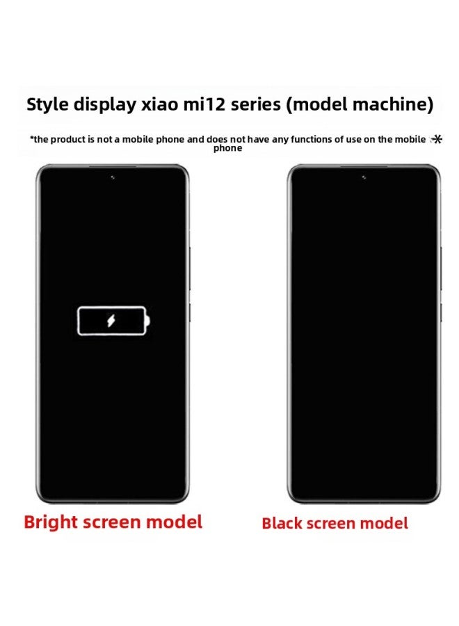 طراز الهاتف المحمول BA Gang مناسب لهاتف Xiaomi 12 المحمول بشاشة زجاجية وشاشة ساطعة لمحاكاة نموذج لعبة (-النماذج القابلة للتطبيق: آلة شاشة سوداء (تم إرسال نموذج العلامة التجارية عشوائيًا) - Image 3