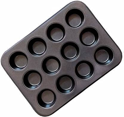 SAJAG 12 Slot Small Size Mini Carbon Steel Cups Dishwasher Safe NonStick Muffins Cupcake Pancake Baking Moulds Tray - Image 5