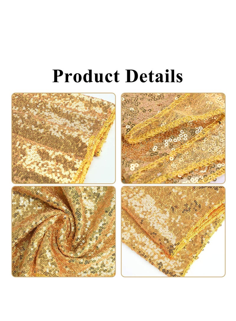 XiuWoo Satin Table Runner, 3 Pack Sequin Runner Rose Gold Cloth for Rectangle Tables Sparkle Covers Wedding Engagement Birthday Party Holiday Decorations Baby Shower - Image 4