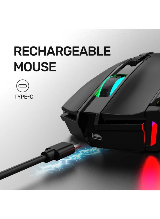 أريزون ماوس الألعاب اللاسلكي AM-06 مزود بـ 8 أزرار، وإضاءة RGB متغيرة، ودقة DPI قابلة للتعديل - Image 4